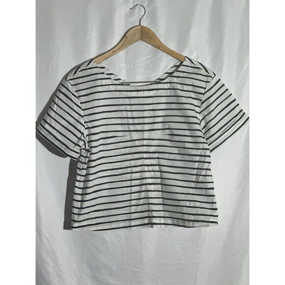 J. Crew Tops - J.Crew Women’s black&white striped box short sleeve top size small